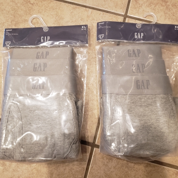 GAP XL Basic Briefs (3-Pack) x 2 pkgs Grey Gray Brand NEW in Package - Picture 3 of 4
